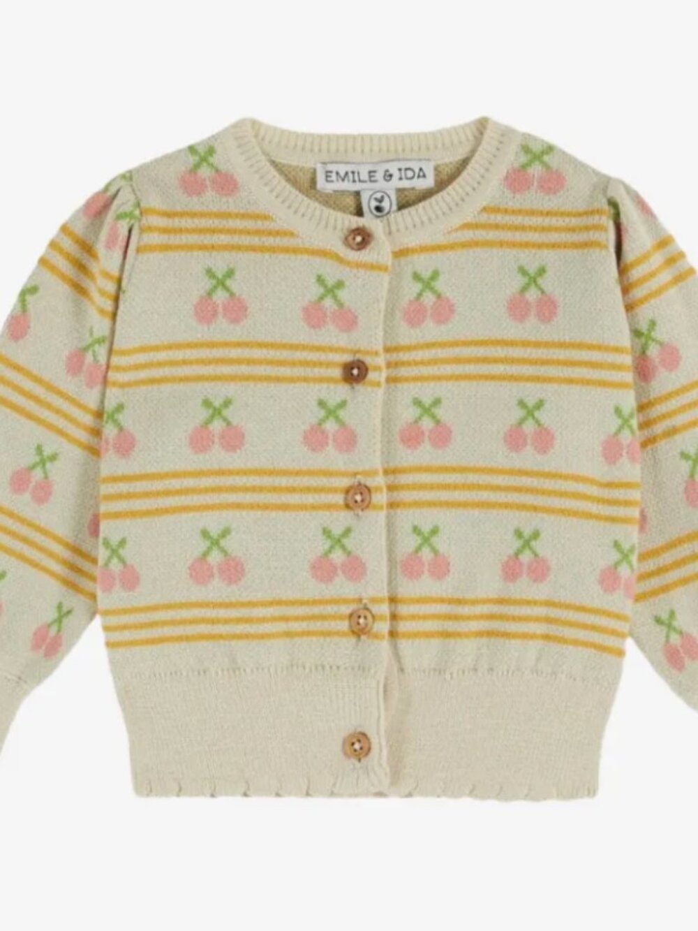 Emile et Ida Floral Button-Front Sweater 8A